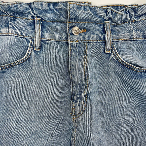 Divided Paper Bag Mini Blue Hi-Waisted Skirt Women's Light Wash Denim 4 - Picture 4 of 4